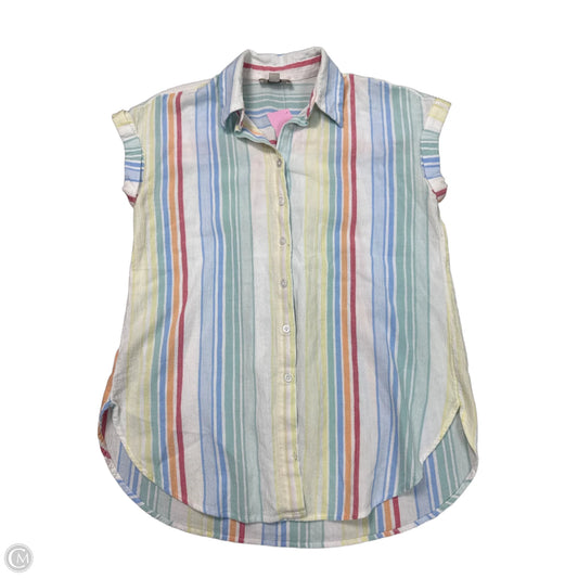 Blouse Short Sleeve By Loft In Striped Pattern, Size: Xxsp