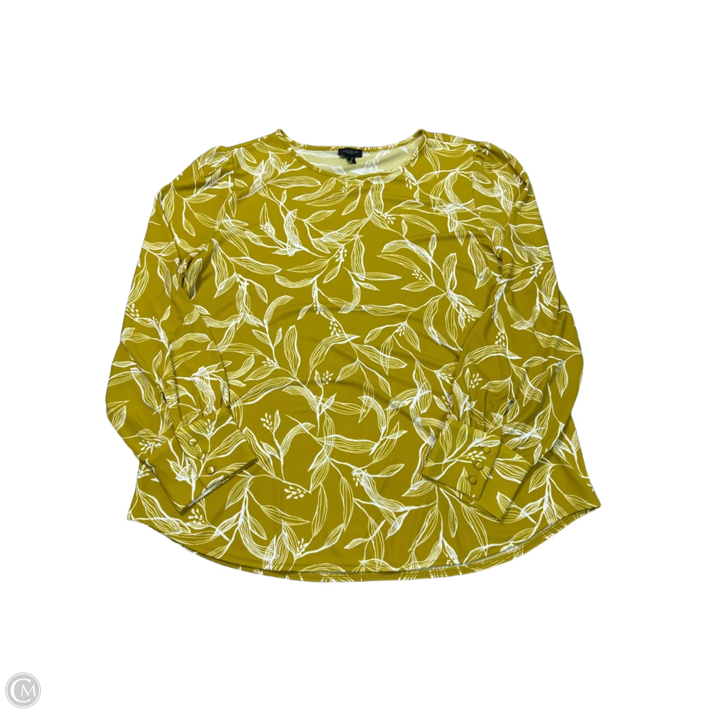 Blouse Long Sleeve By Ann Taylor In Yellow, Size: Xl
