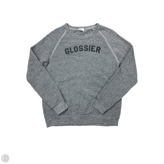 Top Long Sleeve By GLOSSIER In Grey, Size: M