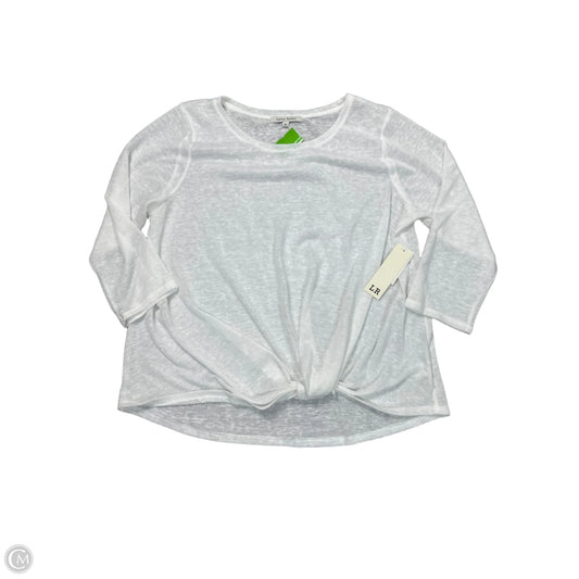 Top 3/4 Sleeve By LYNN RYAN In White, Size: 2x