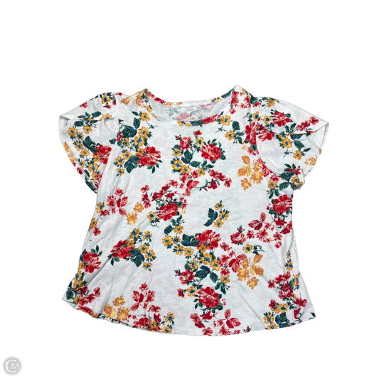 Top Short Sleeve By Maurices In Floral Print, Size: 1x