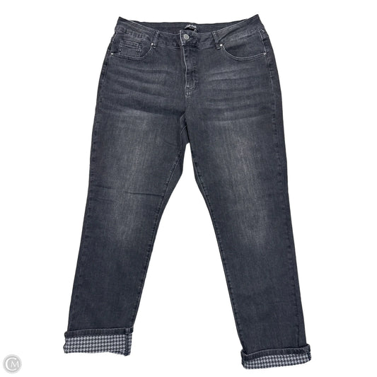 Jeans Cropped By Charlie B In Black Denim, Size: 18