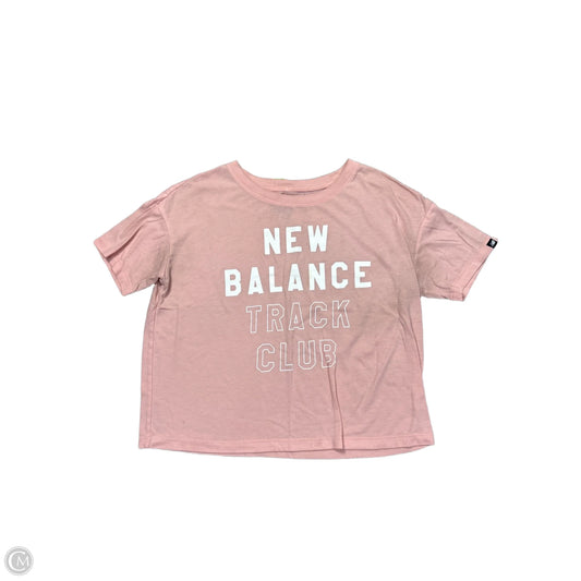 Athletic Top Short Sleeve By New Balance In Pink, Size: S