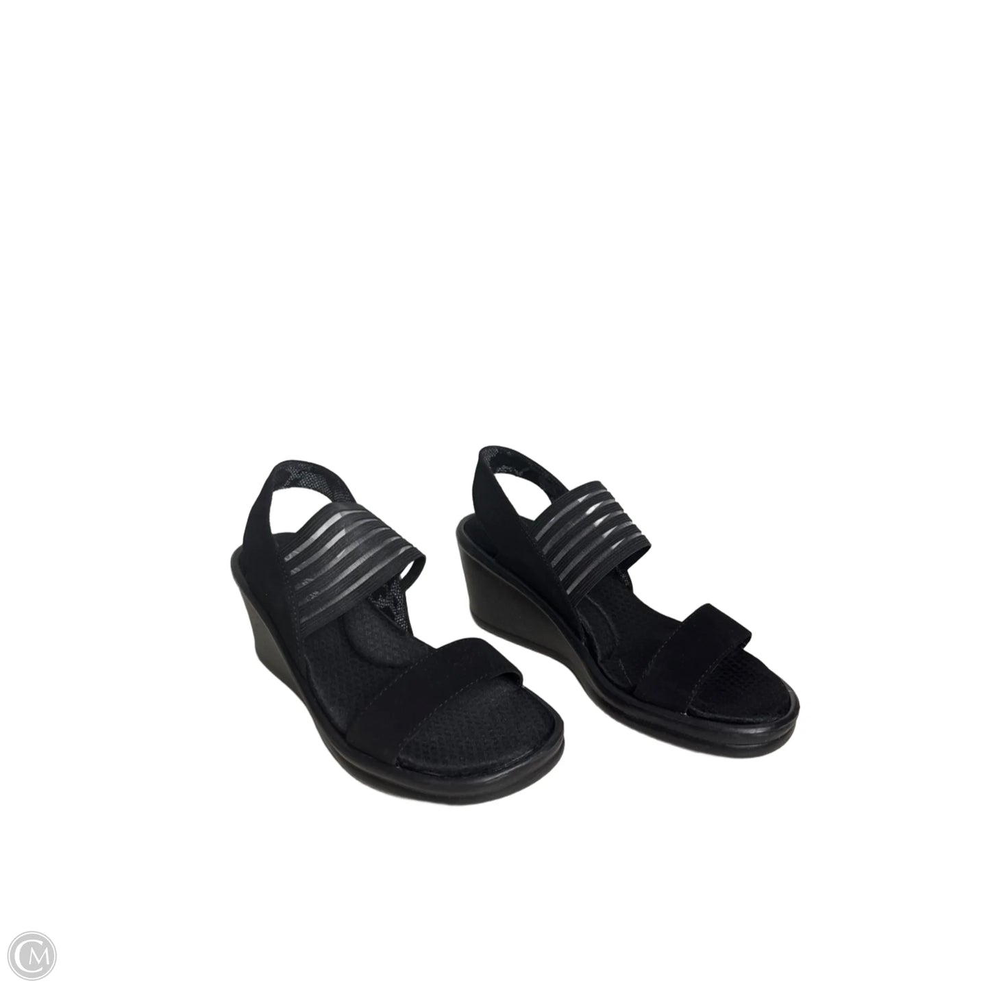 Sandals Heels Wedge By Skechers In Black, Size: 7