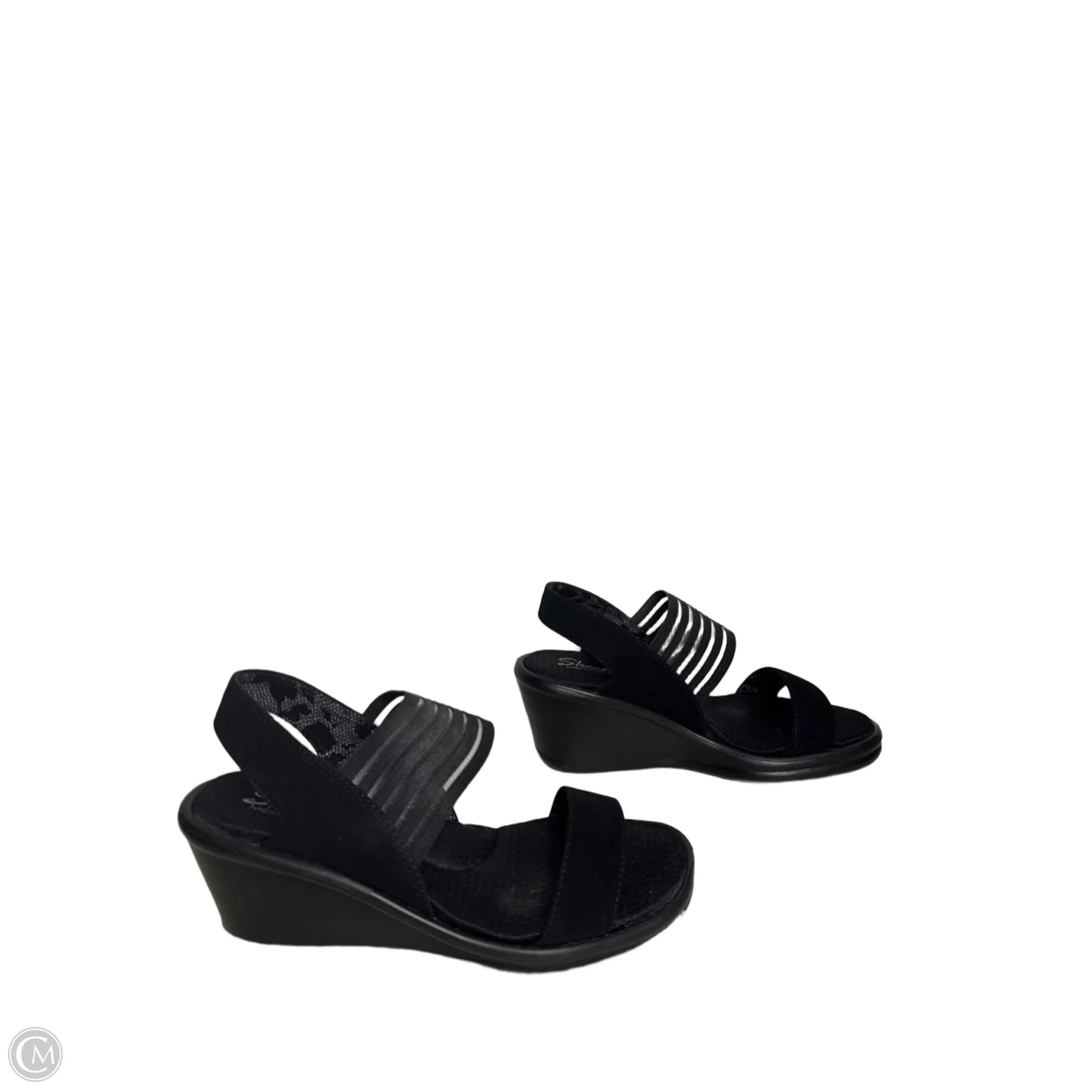 Sandals Heels Wedge By Skechers In Black, Size: 7