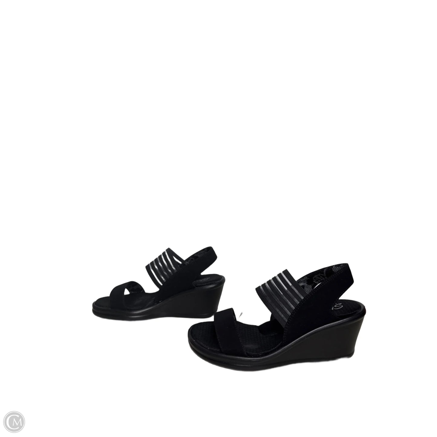 Sandals Heels Wedge By Skechers In Black, Size: 7