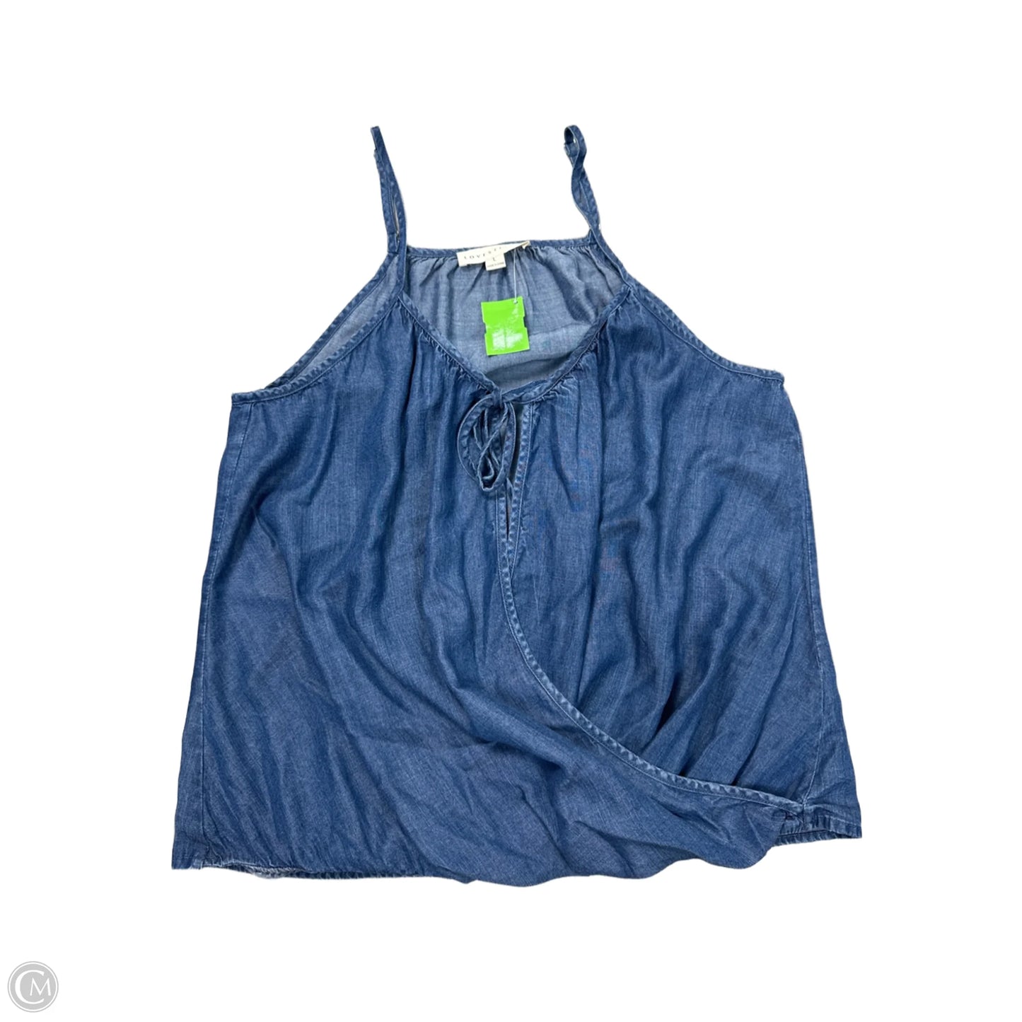 Top Sleeveless By Lovestitch In Blue Denim, Size: L