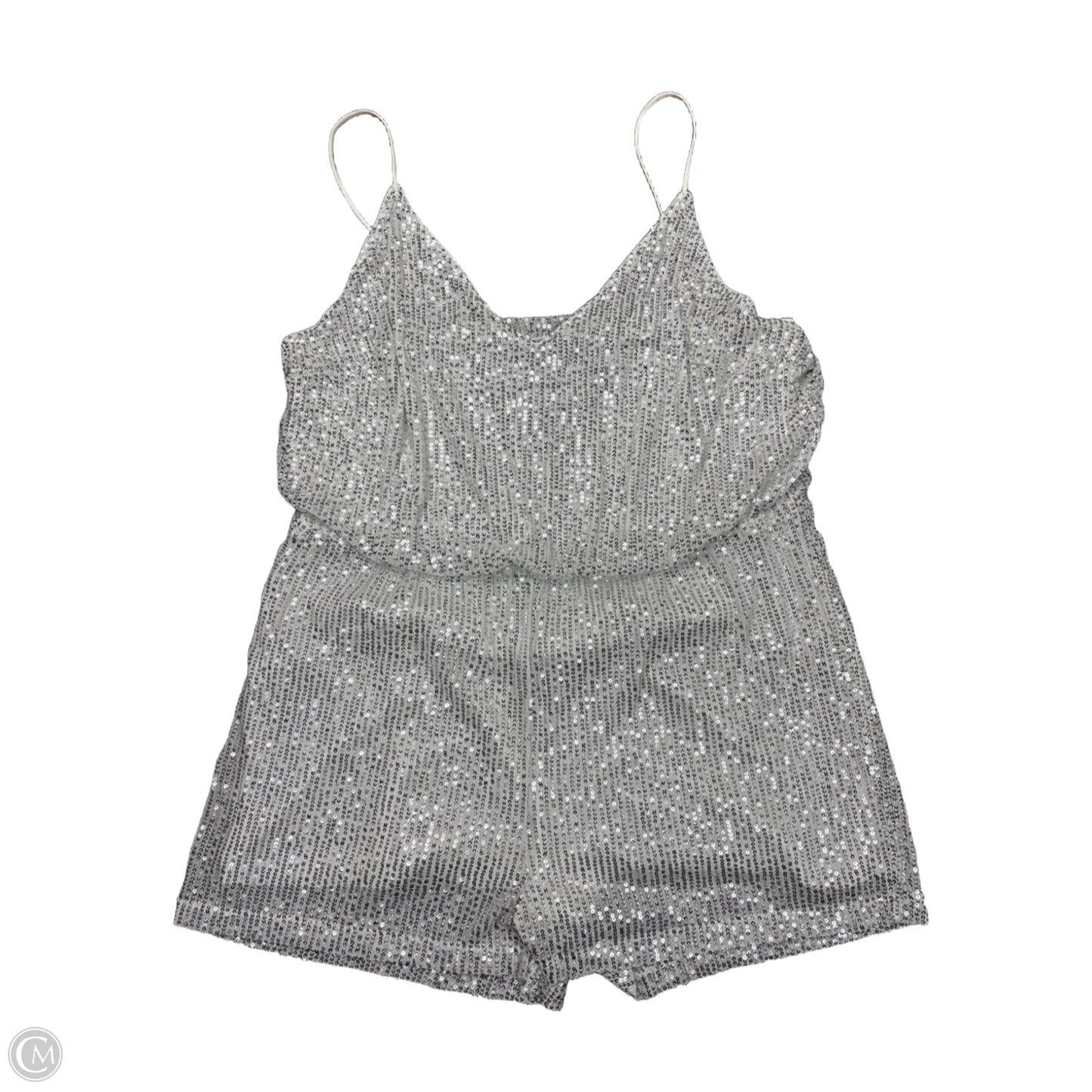 Romper By DOUBLE CRAZY In Silver, Size: 2x