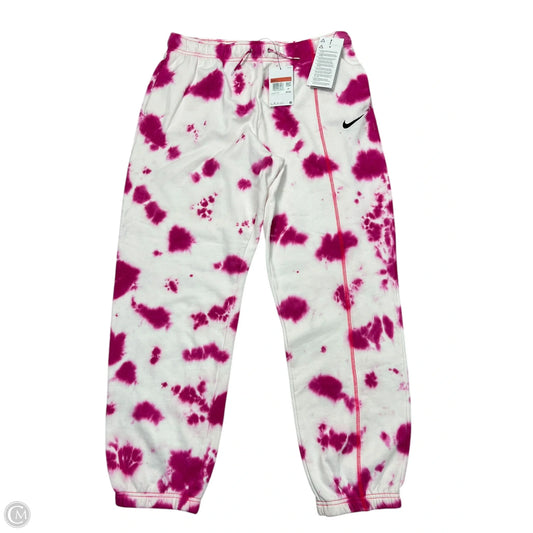 Athletic Pants By Nike Apparel In Pink & White, Size: L