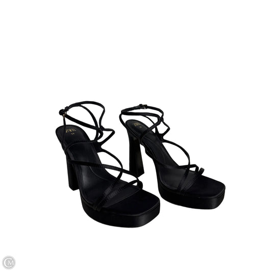 Sandals Heels Block By Zara In Black, Size: 7.5
