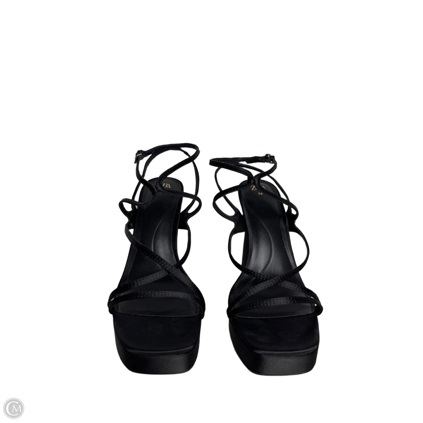 Sandals Heels Block By Zara In Black, Size: 7.5