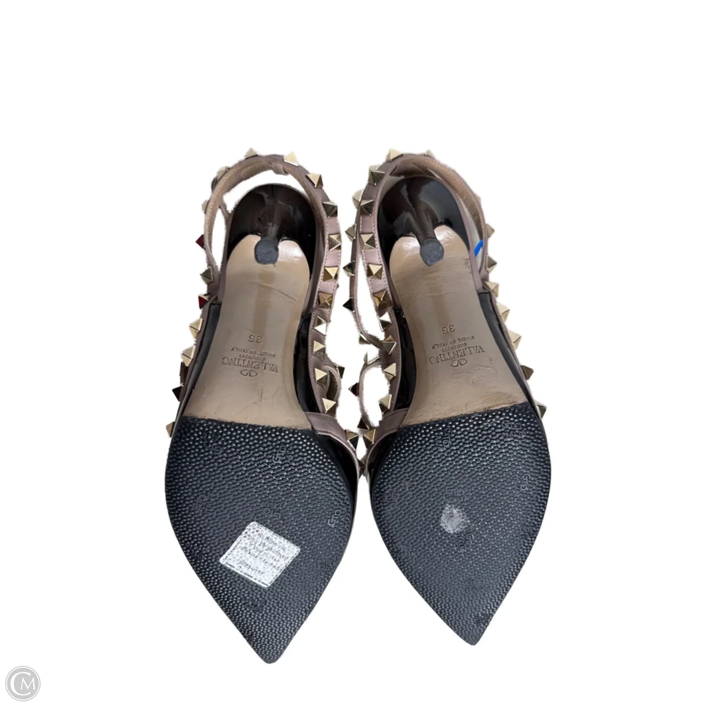 Shoes Luxury Designer By Valentino-garavani In Black & Tan, Size: 5.5