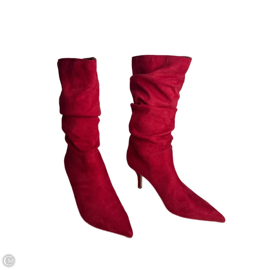 Boots Mid-calf Heels By Marc Fisher In Red, Size: 7.5