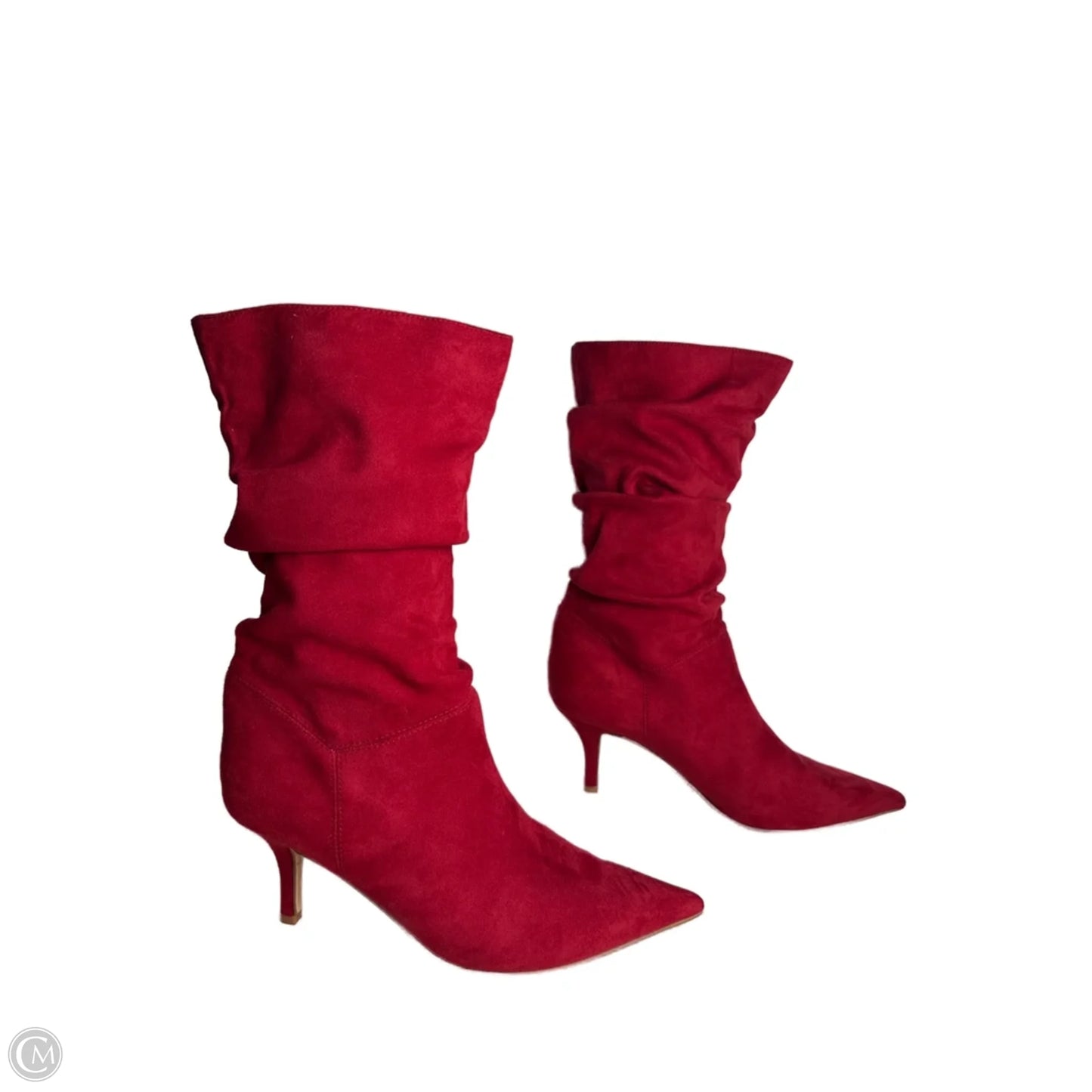 Boots Mid-calf Heels By Marc Fisher In Red, Size: 7.5