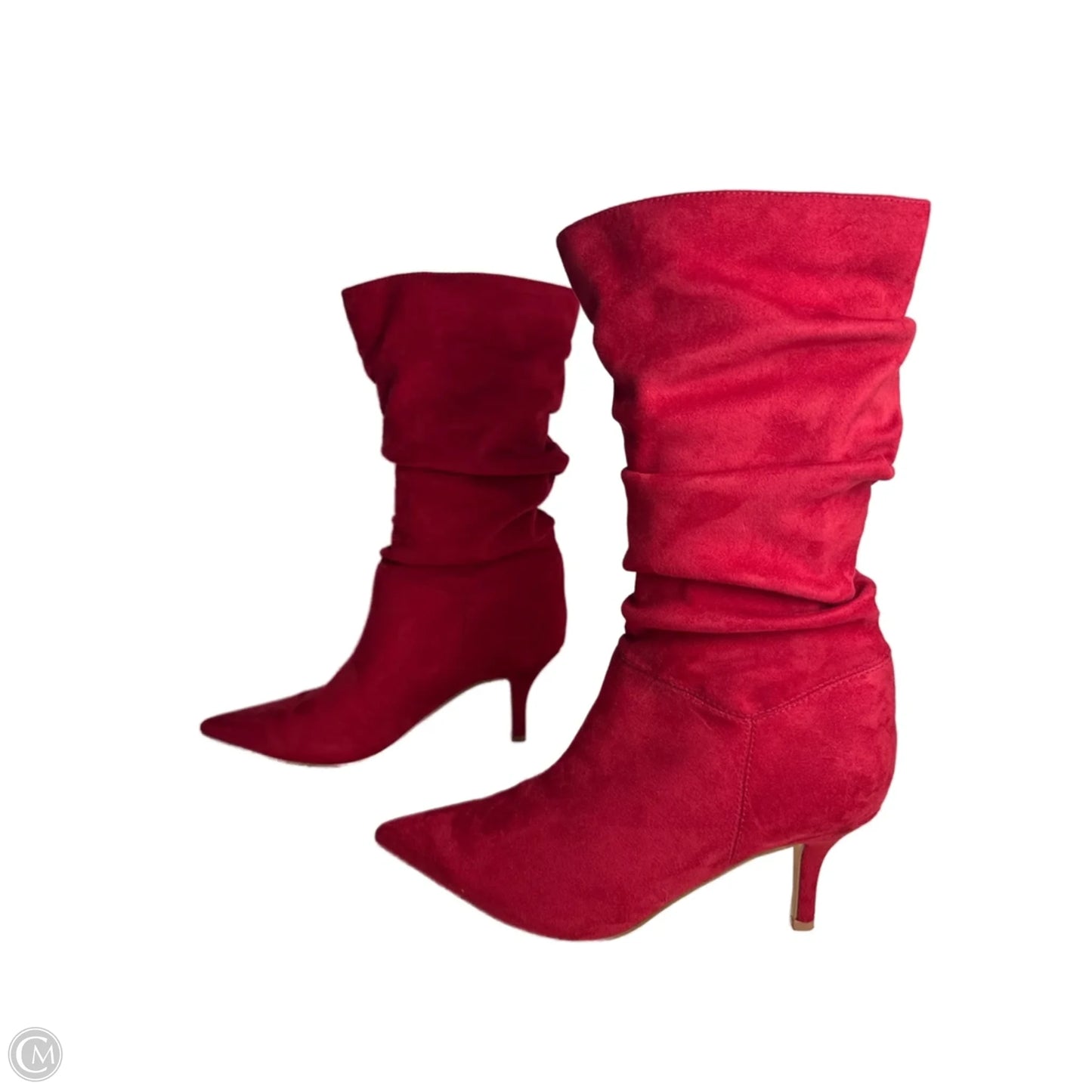 Boots Mid-calf Heels By Marc Fisher In Red, Size: 7.5
