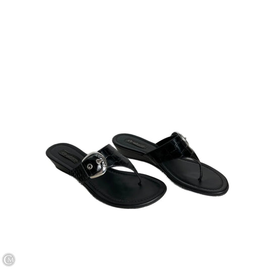 Sandals Heels Wedge By Brighton In Black, Size: 8.5