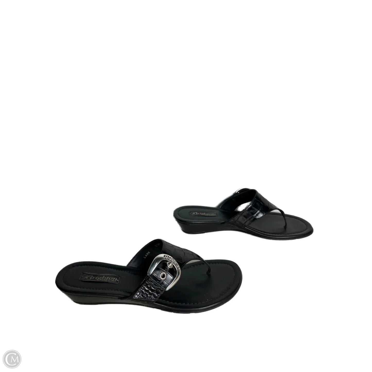 Sandals Heels Wedge By Brighton In Black, Size: 8.5