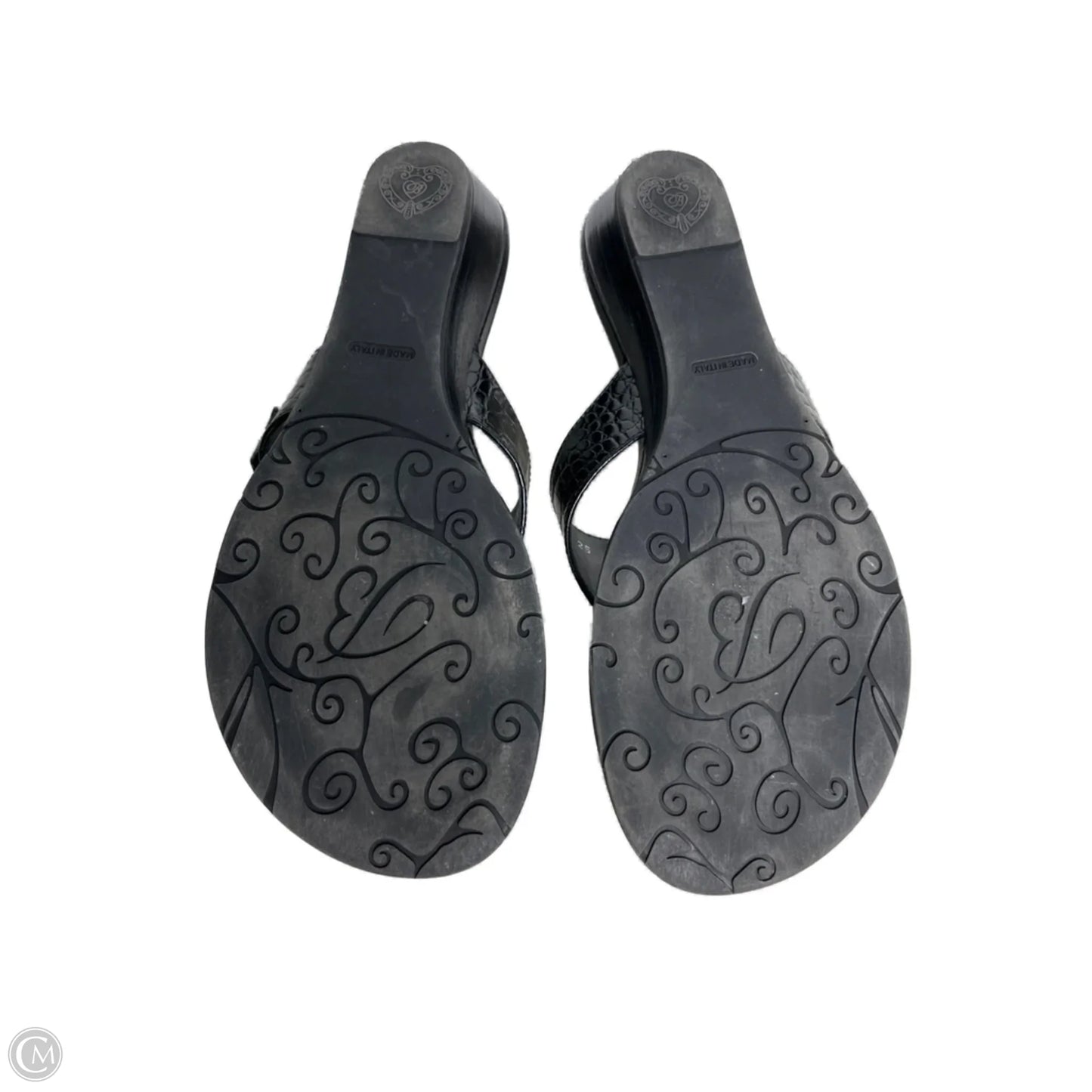 Sandals Heels Wedge By Brighton In Black, Size: 8.5