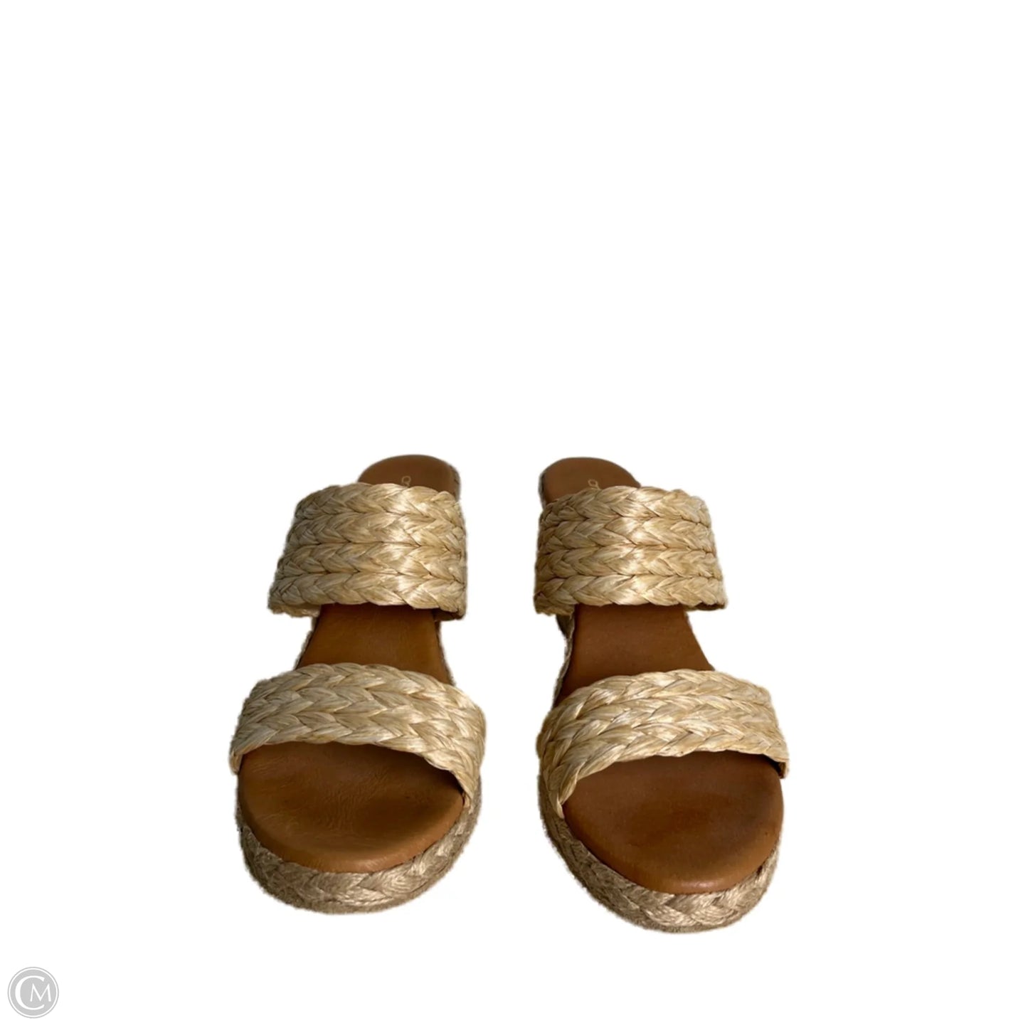 Sandals Heels Wedge  By  ANDRE ASSOUSE In Tan, Size: 8