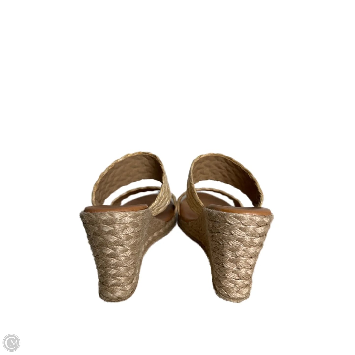 Sandals Heels Wedge  By  ANDRE ASSOUSE In Tan, Size: 8