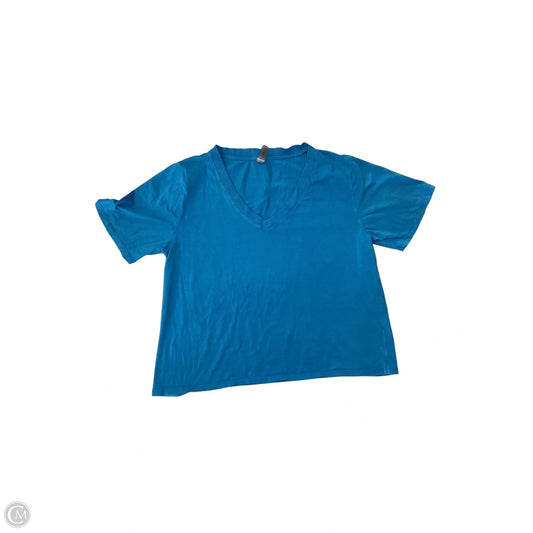 Athletic Top Short Sleeve By Mono B In Blue, Size: M