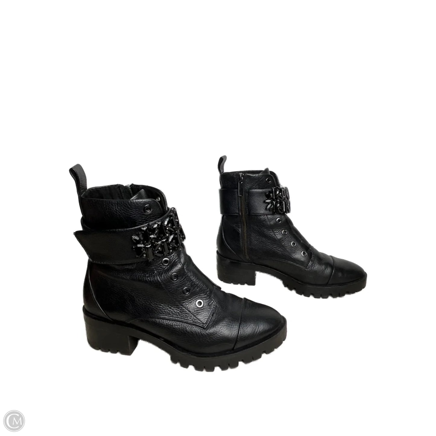 Boots Designer By Karl Lagerfeld In Black, Size: 8