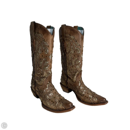 Boots Western By Corral In Brown & Gold, Size: 10.5