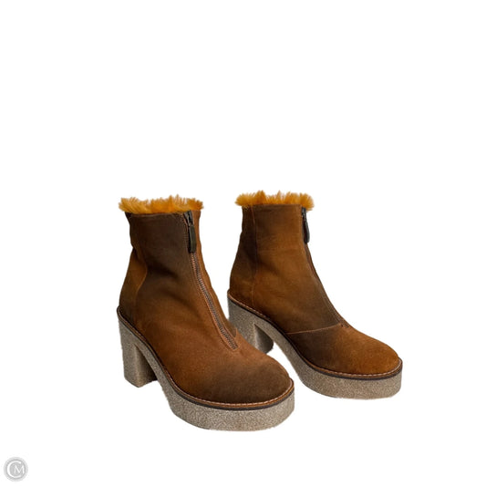 Boots Ankle Heels By MIISTA In Brown, Size: 6.5