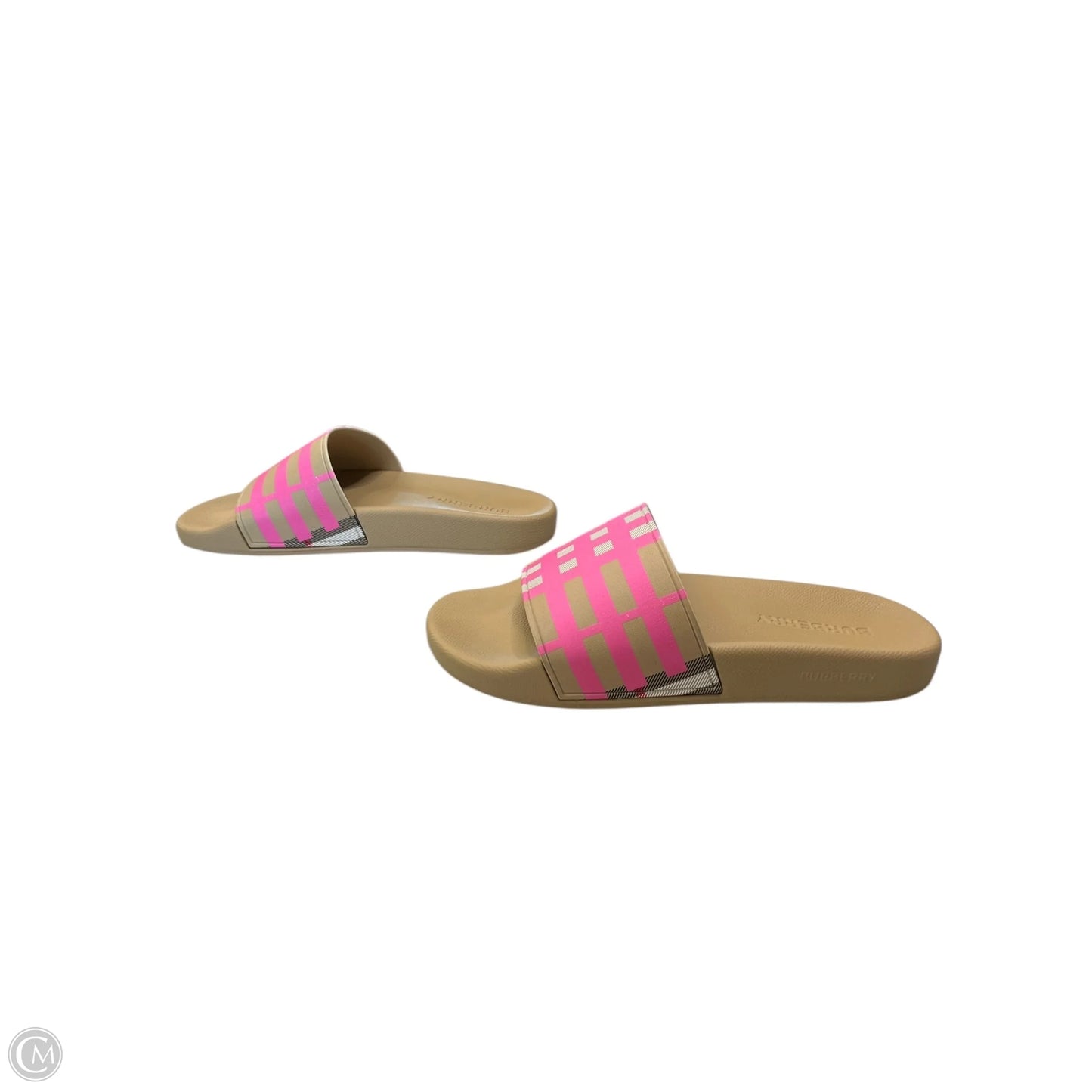 Sandals Luxury Designer By Burberry In Pink & Tan, Size: 9