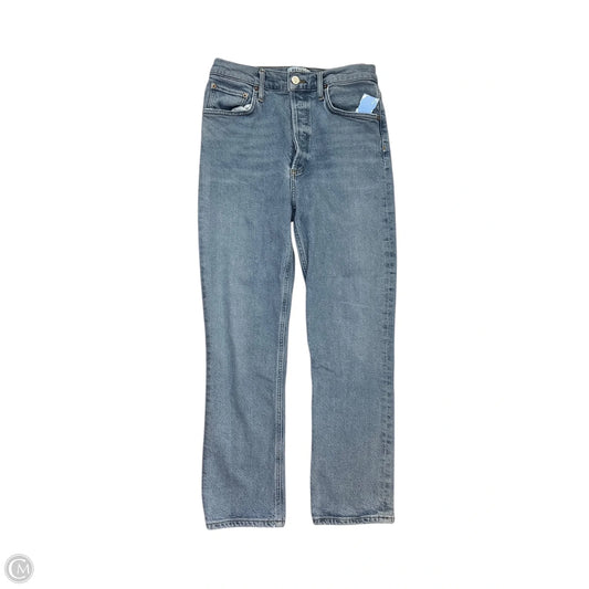 Jeans Straight By Agolde In Blue Denim, Size: 4