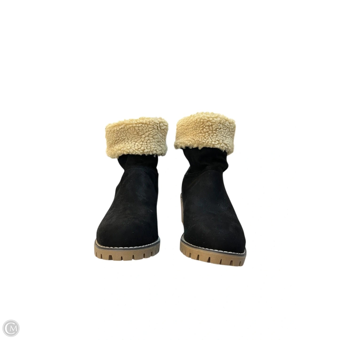 Boots Ankle Heels By Clothes Mentor In Black, Size: 8.5