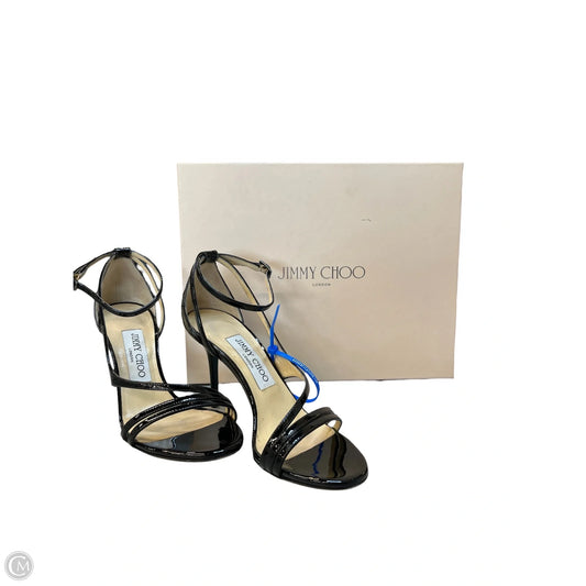 Sandals Luxury Designer By Jimmy Choo In Black, Size: 5.5