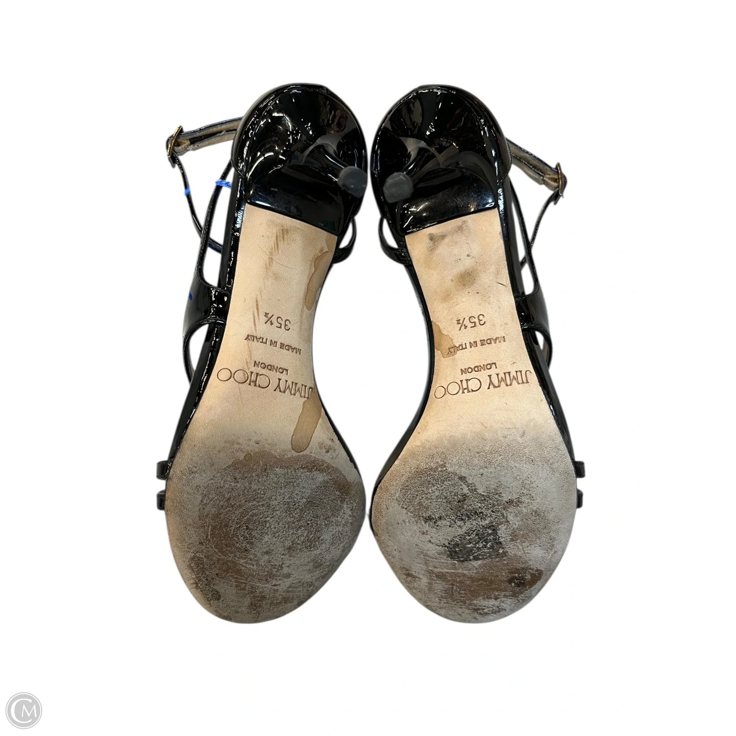 Sandals Luxury Designer By Jimmy Choo In Black, Size: 5.5