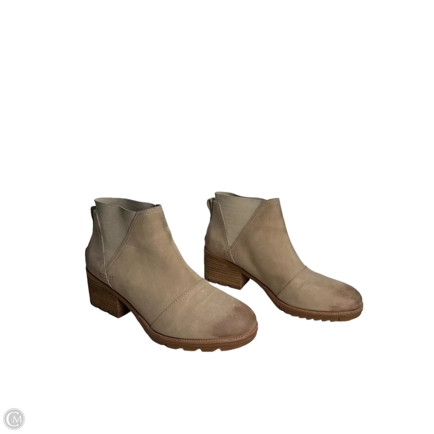 Boots Ankle Heels By Sorel In Tan, Size: 10.5