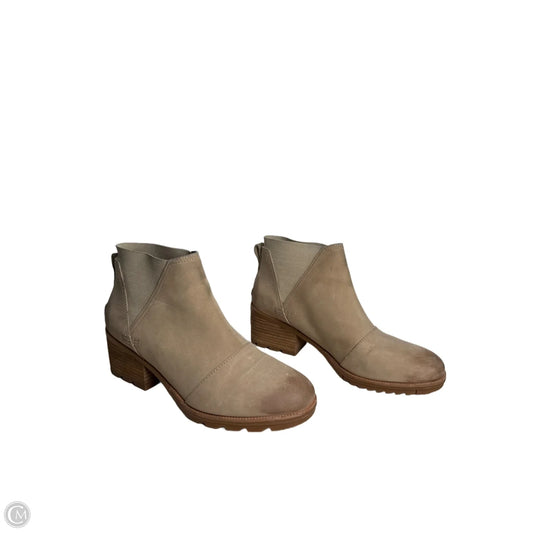 Boots Ankle Heels By Sorel In Tan, Size: 10.5