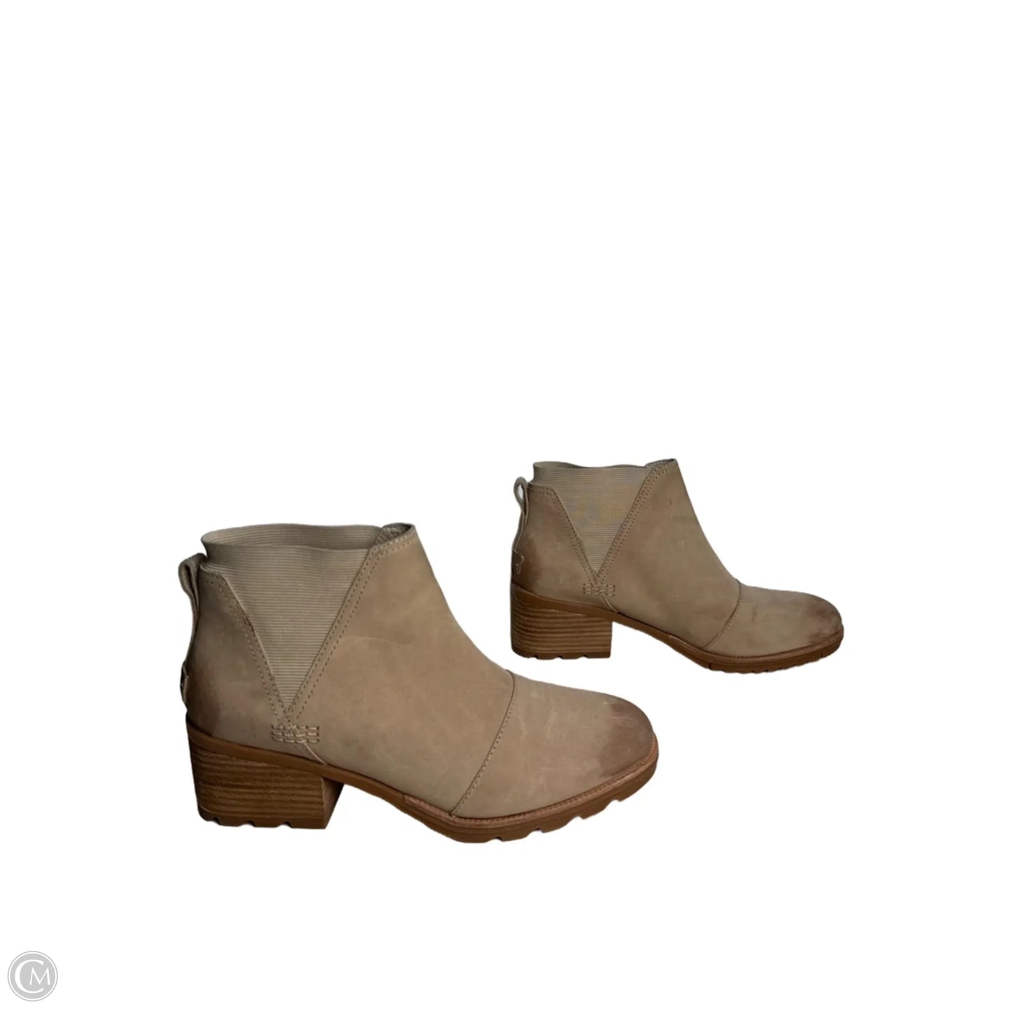 Boots Ankle Heels By Sorel In Tan, Size: 10.5