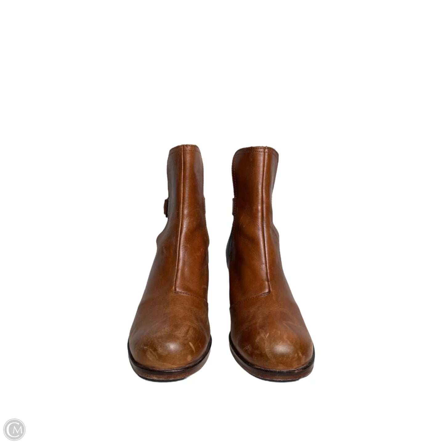 Boots Leather By J Shoes In Black & Brown, Size: 8