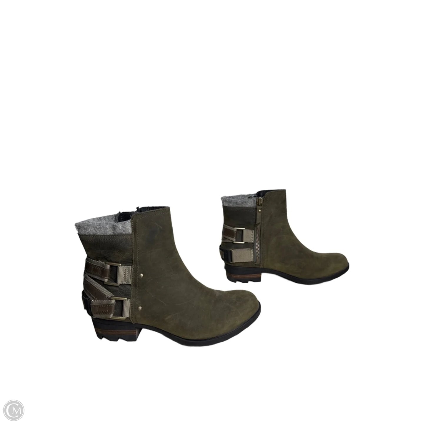 Boots Ankle Flats By Sorel In Green, Size: 9.5