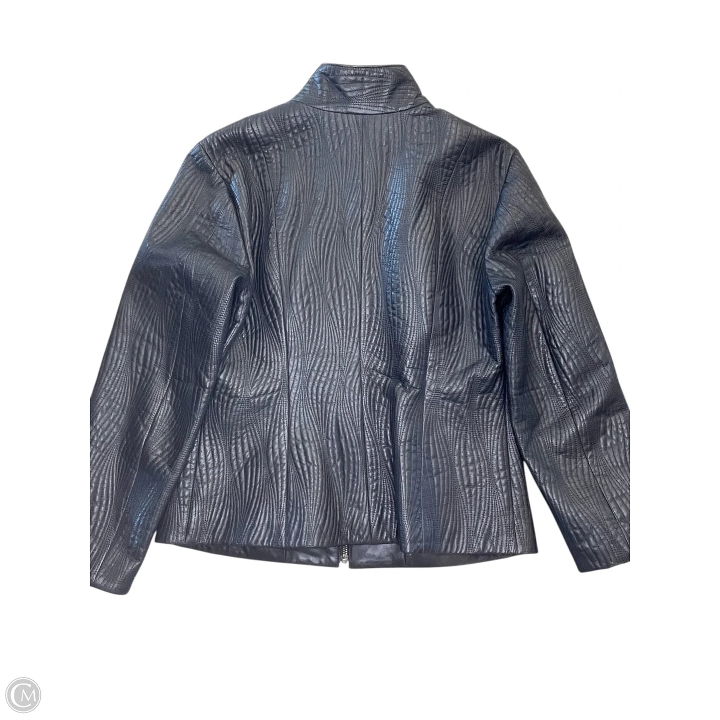 Jacket Leather By Clothes Mentor In Navy, Size: S