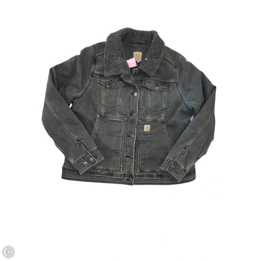 Jacket Denim By Carhartt In Grey Denim, Size: Xl