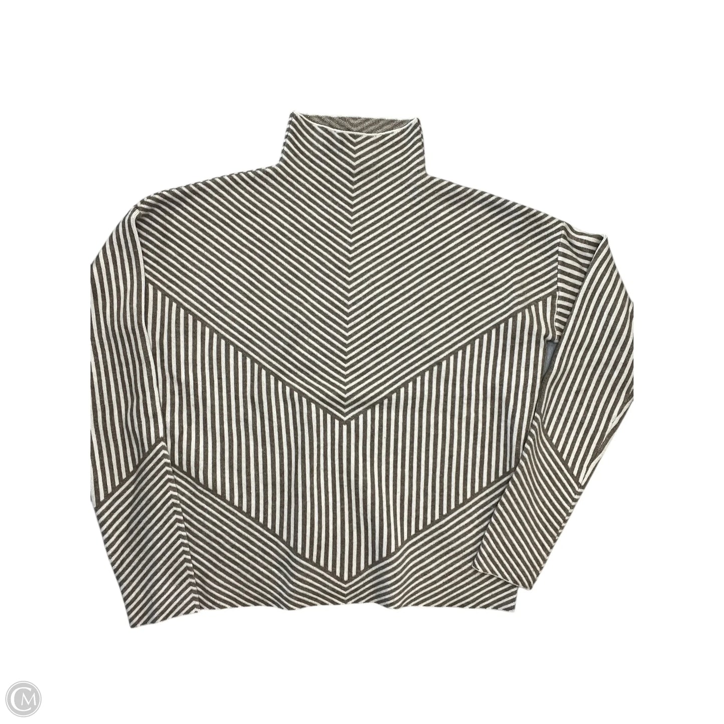 Top Long Sleeve By Cynthia Rowley In Tan & White, Size: S