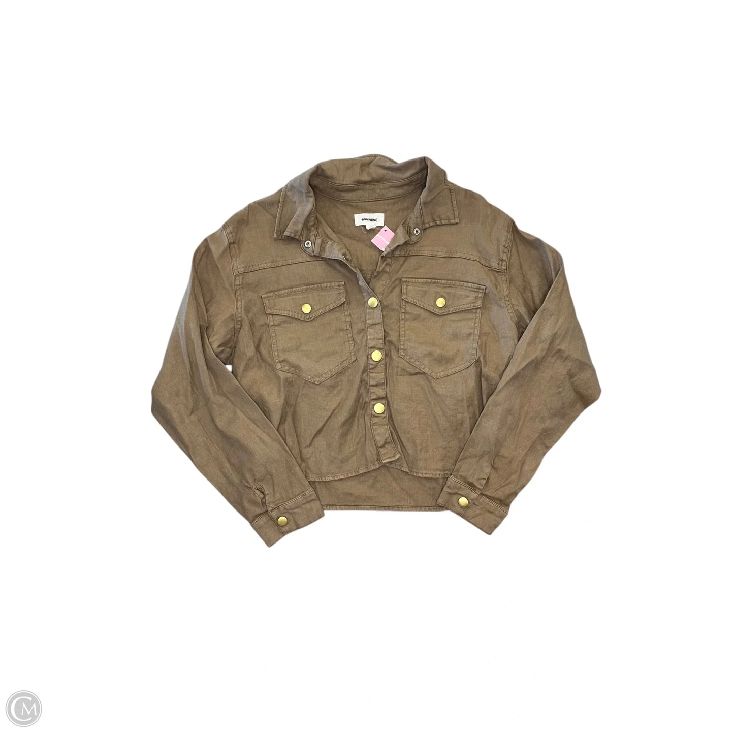 Top Long Sleeve By Evereve In Brown, Size: S