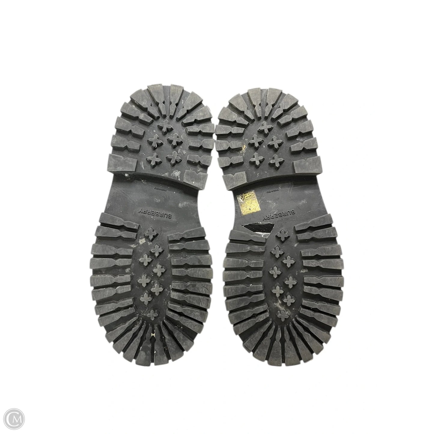 Boots Luxury Designer By Burberry In Brown, Size: 7.5