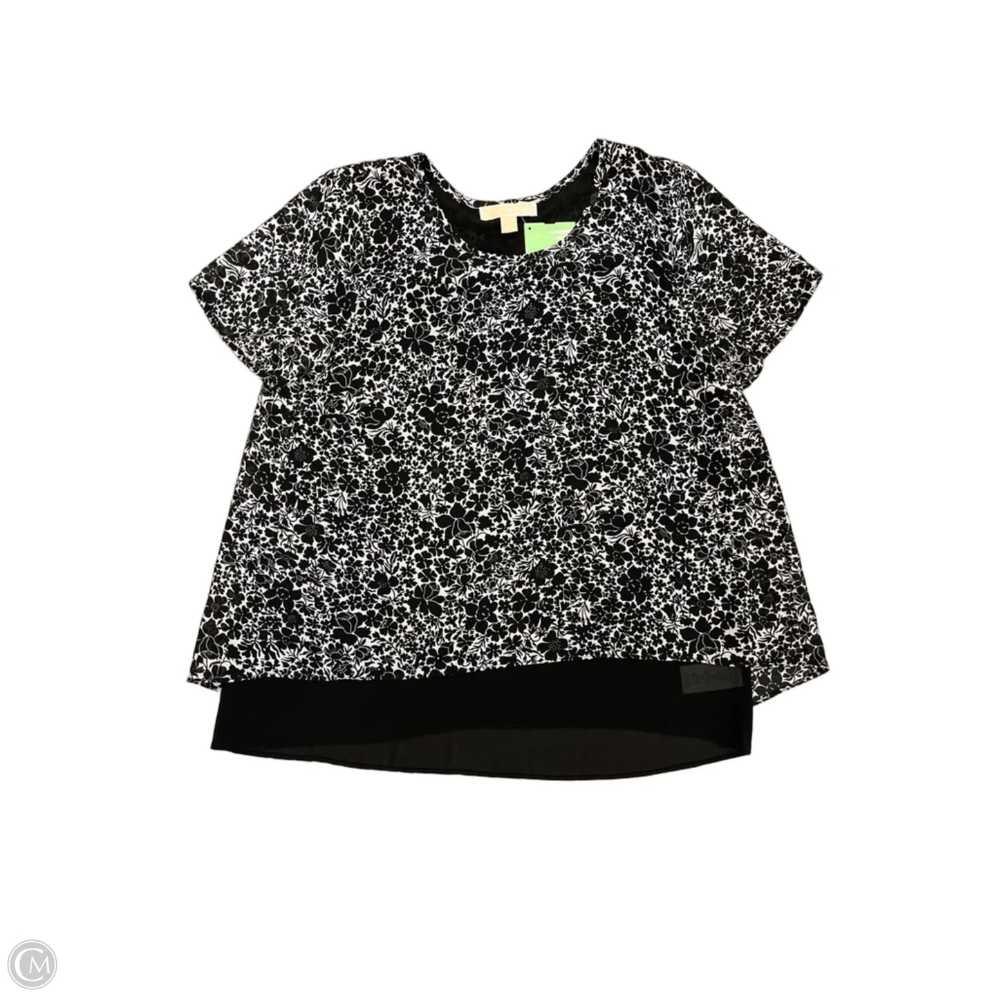 Blouse Short Sleeve By Michael By Michael Kors In Black & White, Size: M