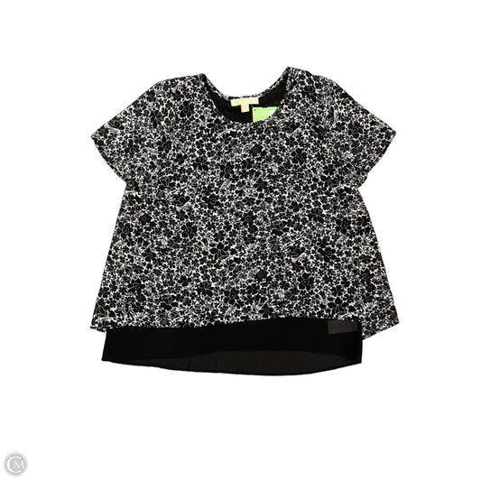 Blouse Short Sleeve By Michael By Michael Kors In Black & White, Size: M