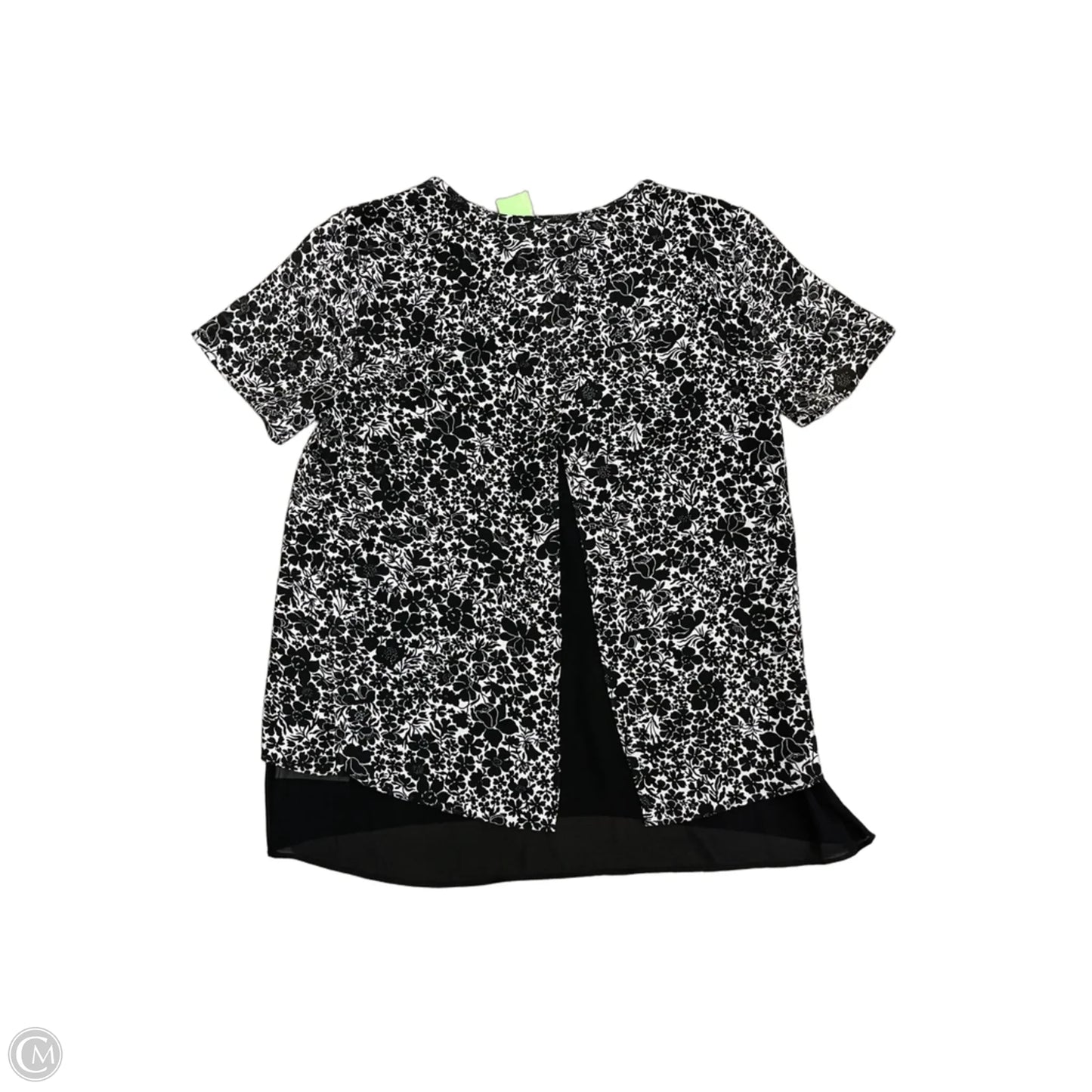 Blouse Short Sleeve By Michael By Michael Kors In Black & White, Size: M