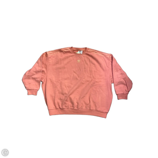 Athletic Sweatshirt Crewneck By Adidas In Pink, Size: L