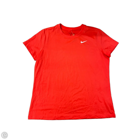 Athletic Top Short Sleeve By Nike Apparel In Orange, Size: Xl