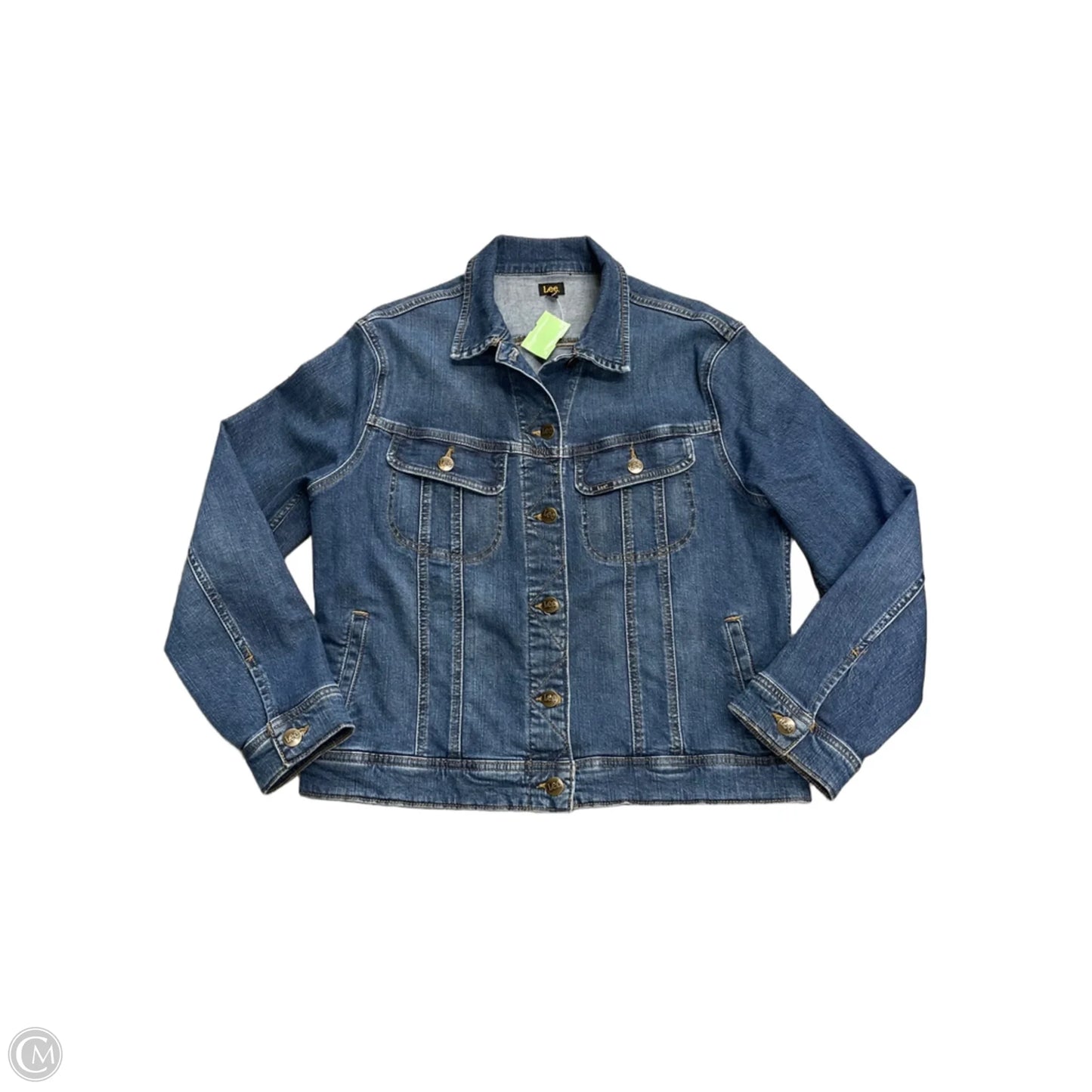 Jacket Denim By Lee In Blue Denim, Size: L