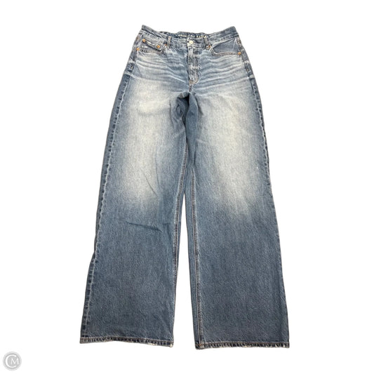 Jeans Wide Leg By American Eagle In Blue Denim, Size: 8l